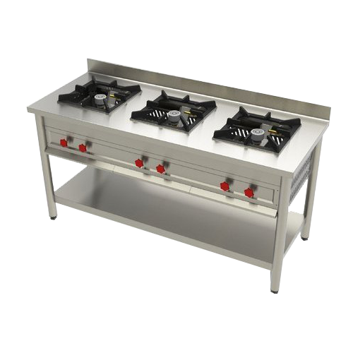 Three Burner Stainless Steel Gas Stove - Verma Frost
